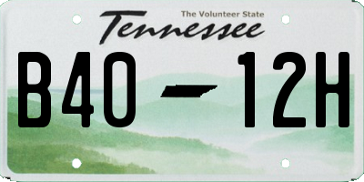 TN license plate B4012H