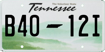 TN license plate B4012I