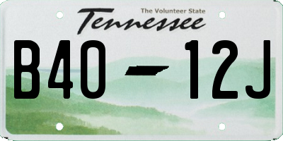 TN license plate B4012J