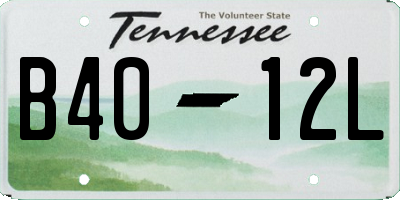 TN license plate B4012L