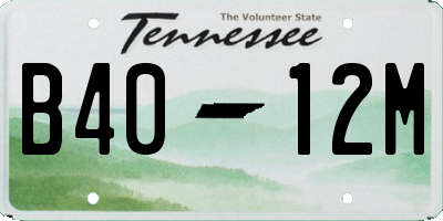 TN license plate B4012M