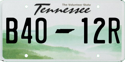 TN license plate B4012R