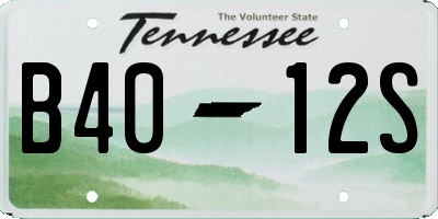 TN license plate B4012S