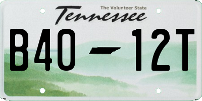 TN license plate B4012T