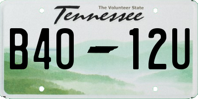 TN license plate B4012U