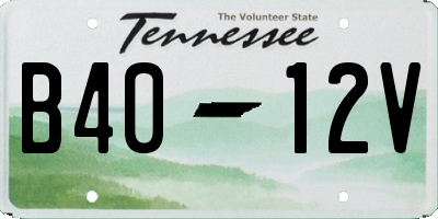 TN license plate B4012V