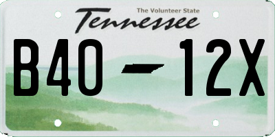 TN license plate B4012X