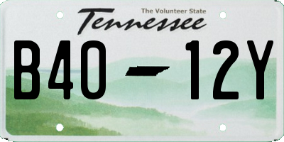 TN license plate B4012Y