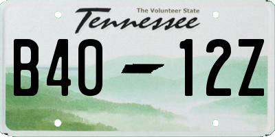 TN license plate B4012Z