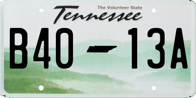 TN license plate B4013A