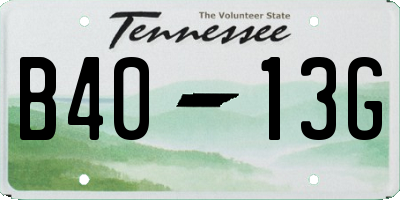 TN license plate B4013G
