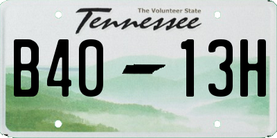 TN license plate B4013H