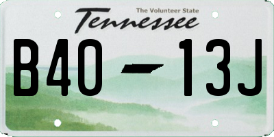 TN license plate B4013J