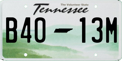 TN license plate B4013M