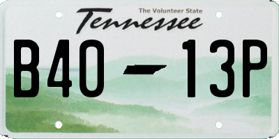 TN license plate B4013P