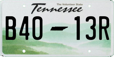 TN license plate B4013R