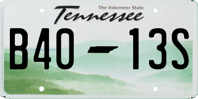 TN license plate B4013S