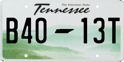 TN license plate B4013T