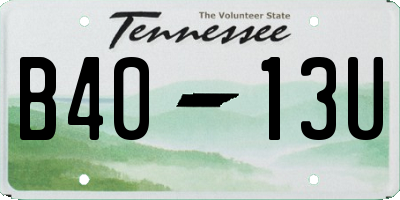 TN license plate B4013U