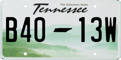 TN license plate B4013W