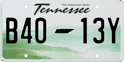 TN license plate B4013Y