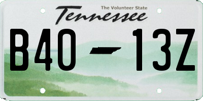 TN license plate B4013Z