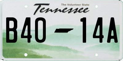 TN license plate B4014A