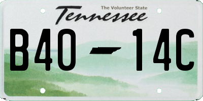 TN license plate B4014C