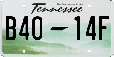 TN license plate B4014F