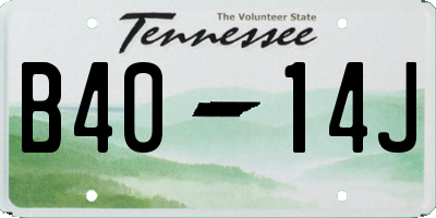TN license plate B4014J
