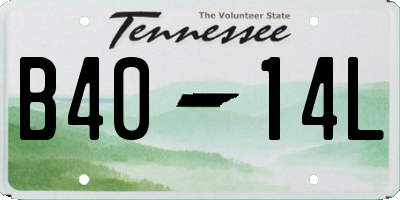 TN license plate B4014L