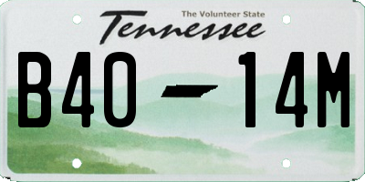 TN license plate B4014M