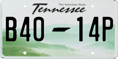 TN license plate B4014P