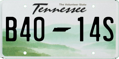 TN license plate B4014S