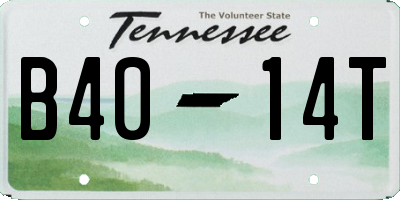 TN license plate B4014T