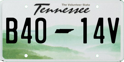 TN license plate B4014V