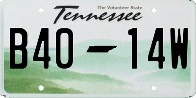 TN license plate B4014W