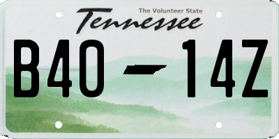 TN license plate B4014Z