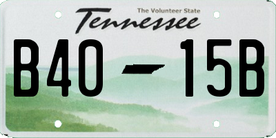 TN license plate B4015B