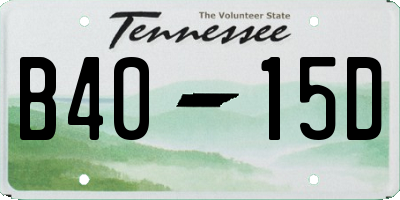 TN license plate B4015D