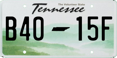TN license plate B4015F