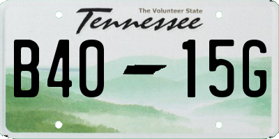 TN license plate B4015G