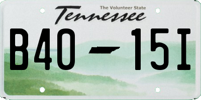 TN license plate B4015I