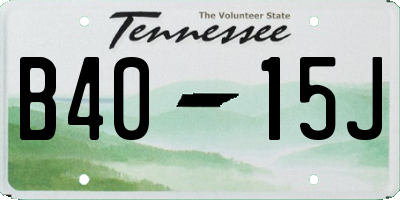 TN license plate B4015J