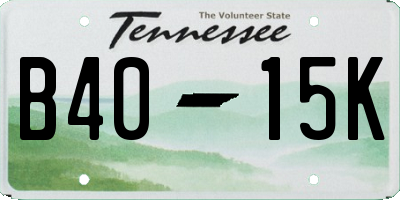 TN license plate B4015K