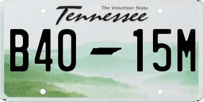 TN license plate B4015M
