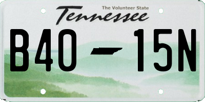 TN license plate B4015N