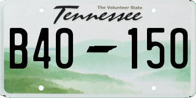 TN license plate B4015O