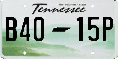 TN license plate B4015P