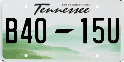 TN license plate B4015U